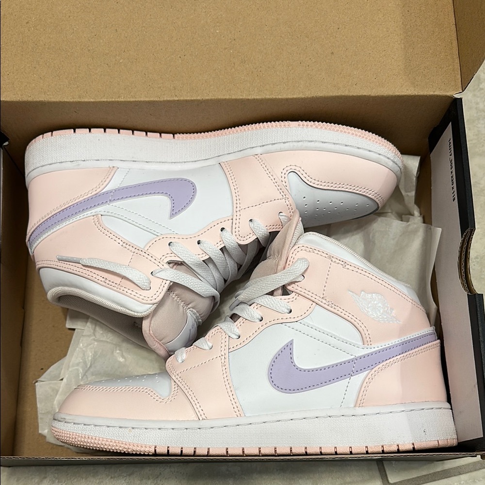 Nike Pink and Purple Sneakers Air Jordan 1 Mid